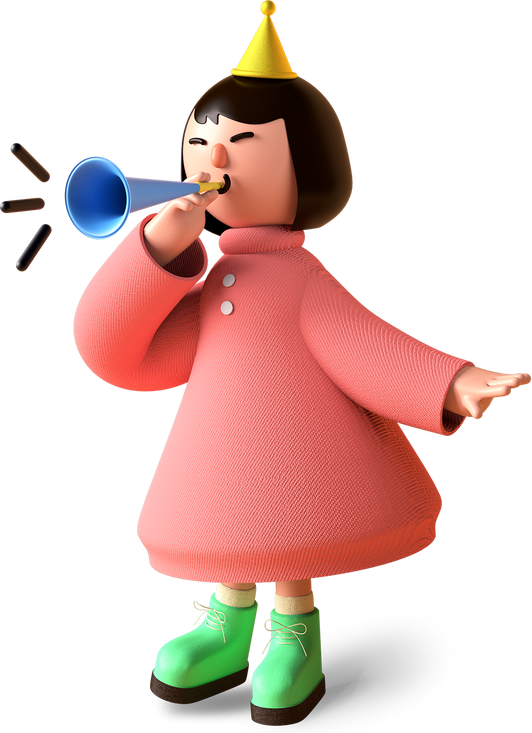 Person Blowing a Party Horn