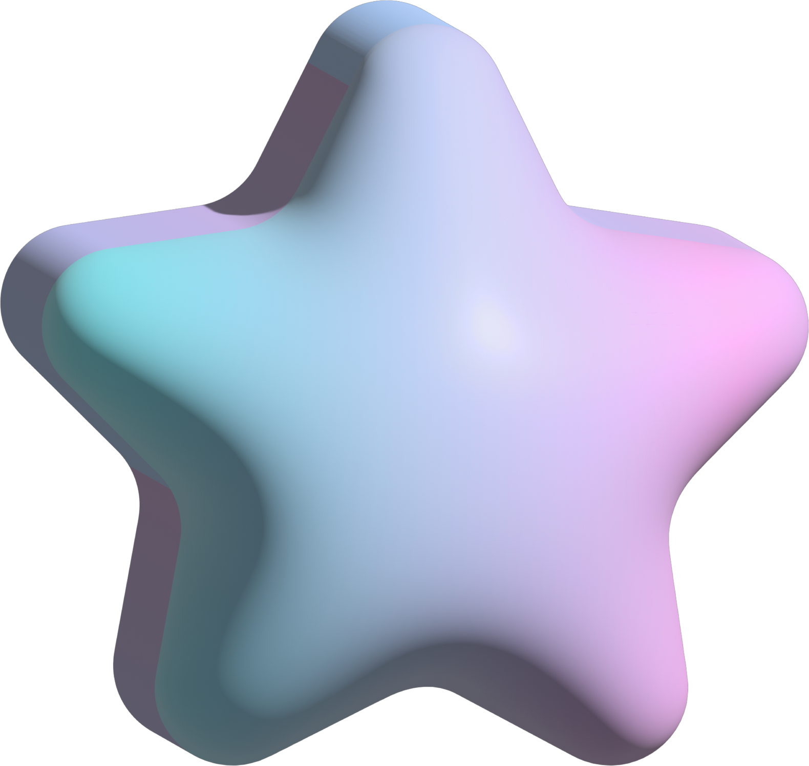 3D Pastel Gradient Star Illustration